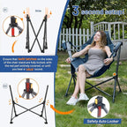TIMBER RIDGE Hammock Camping Chair, Oversized Swinging Hammock Chair with Adjustable Back and Seat for Outdoor Lawn, Sports, Supports 400lbs, Blue