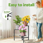 Tiered Plant Stand Outdoor 3 Tier Indoor Metal Flower Shelf for Multiple Plants Corner Tall Flower Holders for Patio Garden Living Room Balcony Bedroom Black Diamond