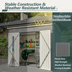 Outdoor Storage Shed, 8 X 4ft Metal Galvanized Steel Garden Shed - Image 5
