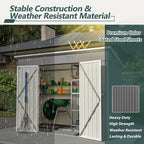 Outdoor Storage Shed, 8 X 4ft Metal Galvanized Steel Garden Shed - Image 6