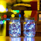String Lights, 12 Pack Solar Mason Jar Lid Lights in Cool White