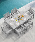 SERWALL Patio Dining Chair Set of 2, Light Gray