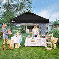 Pop Up Canopy Tent 10x10 ft, Black, UPF 50+ with Push Center Lock