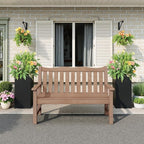 Stoog Outdoor Benches Set of 2, 2-Person Poly Lumber Garden Bench with Real Wood Look, Never Fade & Rust-Proof, All-Weather for Patio, Porch, Deck, and Backyard, Teak