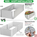 3 Pack Tall 4x2x1.5FT Raised Beds for Gardening, Corrugated Galvanized Steel Raised Garden Bed, Outdoor Metal Above Ground Garden Bed for Vegetables and Flowers(Rectangular)