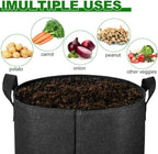 4-Pack 10 Gallon Potato Grow Bags with Flap Window, Heavy Duty Aeration Fabric Pots with Handles for Garden and Planting(Black)