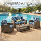 Patio Cushion Covers, 8-Piece Stretch Fit Set in Bluebell