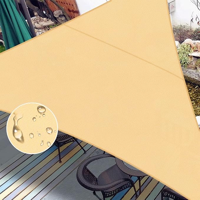 LOVE STORY Right Triangle 12'x24'x26.8' Waterproof Sun Shade Sail Canopy UV Block for Outdoor Patio Backyard Carport,Sand(We Make Custom Size)