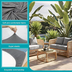 Cushion Covers 12 Pack Stretch Grey Outdoor Patio Sofa Slipcovers