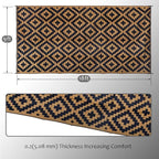 SAND MINE Reversible Mats, Plastic Straw Rug, Modern Area Rug, Large Floor Mat and Rug for Outdoors, RV, Patio, Backyard, Deck, Picnic, Beach, Trailer, Camping, Black & Brown, 9' x 18'