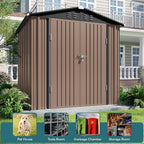 Gizoon Outdoor Storage Shed 6 x 4 FT, Galvanized Metal Garden Shed - Image 4