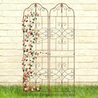 hogardeck 4 Packs 84 * 19 inch Metal Garden Trellis for Climbing Plants Outdoor,Heavy Duty,Coating Rustproof Trellis for Rose, Vegetable, Flowers, Expandable,Perfect for Training Climbing Plants