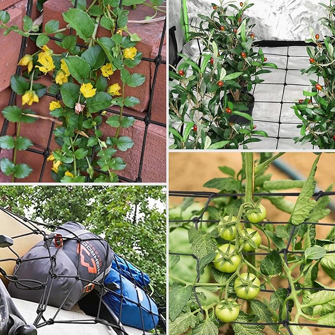 VIVOSUN 5 x 5Ft. Elastic Trellis Netting with 4 Hooks for Climbing Plants, Vegetables, Fruits, and Flowers, 2-Pack