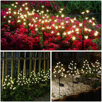 Solar Garden Lights Waterproof, Sola Lights Outdoor Decorative 4Pack,80Led Solar Powered Flowers Garden Decor,Fairy Lights for Yard,Pathway,Outside Decorations,Gardening Gifts for Women Mom