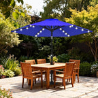 ABCCANOPY Durable Solar Led Patio Umbrellas with 24LED Lights 7.5FT (Royal Blue)