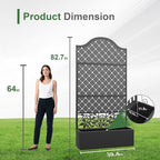 Metal Raised Garden Bed with Trellis & Privacy Screen - 83"x40"x11.8" Freestanding Planter Box for Patio Balcony, Modern Planter with Drainage Holes for Climbing Plants, Flowers & Vegetable
