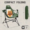 Hammock Camping Chair with Mesh Back, 400 lb Capacity, Green