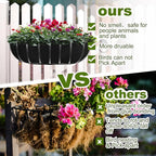 2PCS 24Inch Upgraded Planter Basket Liners Fabric Window Box Liners Felt Trough Planter Liner Black Flower Basket Liner Non-Woven Hanging Plant Liner for Planters Garden Fence - Avoid Bird Nesting