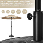 Yaheetech Umbrella Base 85.7lbs Round Water & Sand Filled Patio Outdoor Umbrella Stand with Steel Umbrella Holder Suit for Dia 1.5'' or 1.9'' Umbrella Pole, Black