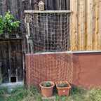 Jute Trellis Netting - Jute Netting for Garden, Heavy Duty Plant Support Netting for Climbing Plants, Cucumber, Vine, Fruits & Vegetables, Climbing Vining Plants (6.6 Ft x 9.8 Ft, 3.9 Inch Squares)