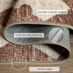 Outdoor Rug, Checkered Brown and Beige Entryway Mat, 2 x 4 Ft 3 In