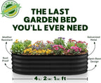 Plant & Plot Galvanized Raised Garden Beds Outdoor // 4×2×1 ft (2-Pack) Planter Raised Beds for Gardening, Vegetables, Flowers // Large Metal Garden Box // Patented Tool-Free Design (Black)