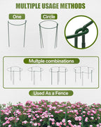 Joyhalo 12 Pack Peony Cages and Supports, 32 Inch Adjustable Plant Stakes for Outdoor Plants, Plant Support Stakes, Peony Cage with 15 Pcs Twist Ties, Flower Stakes Peonies Support Cages for Plants
