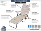 Camp & GO 4-Position Folding Web Lawn Chair Outdoor Lounger, Blue/White undefined/White