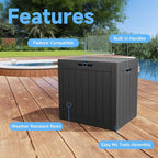 EasyUp 36 Gallon Outdoor Storage Box Waterproof, Resin Outdoor Deck Box, Deck Boxes for Garden Tools Equipment and Cushions (Black)