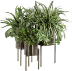 Deco 79 Metal Indoor Outdoor Planter Large Planter Pot with Removable Stand, Set of 3 Planters 18", 14", 12"H, Black