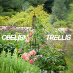 Obelisk Trellis for Climbing Plants Outdoor,4.0 Ft Garden Trellis for Potted Plants, Metal Trellis with Anti-Rust Coated for Potted Plants Indoor, Plant Support for Vegetables, Vines