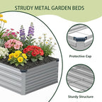 8x4x1 ft(2 Pack) Galvanized Raised Garden Bed,Outdoor Planter Box Metal Patio Kit Planting Bed for Vegetables Flowers and Succulents,Silver