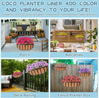Riare 2 Pack 48 Inch Trough Coco Coir Liners for Planters, Pre-Formed Coconut Coir Replacement Liner Natural Coco Fiber Window Box Liners for Wall Planter, Window Basket Deck Railing Planter