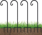 FEED GARDEN Adjustable 32 Inch Shepherd Hooks Thick Rust Resistant Steel Shepard Hooks for Outdoor Hanging Lanterns, Bird Feeders, Solar Lights, Weddings Decor 4 Pack