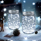 String Lights, 12 Pack Solar Mason Jar Lid Lights in Cool White