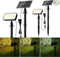 JACKYLED Solar Lights Outdoor Waterproof, Solar Tree Lights Outdoor with 10ft Cord, 3 Colors & 5 Modes, Bright Solar Lights for Outside, Garden, Pathway, Fence, 2-Pack