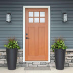 Step2 Tremont Tall Round Tapered Planter, 28" Tall, Indoor/Outdoor Plants, Efficient Drainage, Durable Resin, Onyx Black