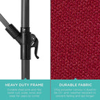 Best Choice Products 10ft Offset Cantilever Hanging Market Patio Umbrella, 8 Sturdy Ribs, Easy Adjustment - Burgundy