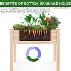 34x18x30in Wooden Raised Garden Bed with Legs,Elevated Reinforced Planter Box with Bed Liner for Backyard/Patio/Gardener,150lb Capacity - Natural