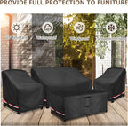 Rileytee Patio Furniture Set Covers, Fit Patio Loveseat, Chair and Coffee - Image 7