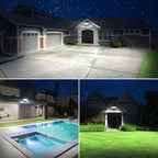 Onforu 100W 11000LM Flood Lights Outdoor, Brightness Security LED Flood Lights with 3 Adjustable Heads, Switch Controlled, IP65 Waterproof 6500K Outside Exterior Flood Light for Yard Garage Eave Patio