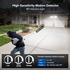 SANSI 55W 7000LM Motion Sensor Outdoor Security Lights, Super Bright 5000K Dusk to Dawn Flood Light, 320° Beam Angle, Best Outdoor Lights for Yard, IP65 Waterproof, ETL Listed, Black