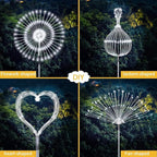 JJGoo Solar Firework Lights, 4 Pack 120 LEDs 2 Lighting Modes Solar Garden Lights Outdoor Waterproof for Yard Patio Walkway Pathway Party Wedding Christmas Decorative - White