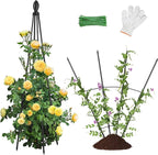 2 Pack Garden Trellis for Climbing Plants, Garden Trellis Rustproof Plastic Coated Metal Plant Support for Vegetables, Vines and Rose Bushes