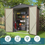 Gizoon Outdoor Storage Shed 6 x 4 FT, Galvanized Metal Garden Shed - Image 9