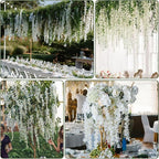 Artificial Flowers Wisteria Vine, 75 Pack, White Silk