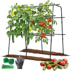 Cucumber Trellis for Raised Bed, 63 Inch A-Frame Garden Trellis for Climbing Plants, Outdoor Vine Trellis with Net, Plant Support for Tomato, Vegetables, Flower (63" L×15.8" W×63" H-Large)