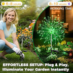 suddus St. Patrick's Day Decorations Solar Firework Lights - 150 LED Green Outdoor Garden Lights, 8 Modes DIY Sparkler Lights, Waterproof Solar Stake Lights for Yard, Pathway Flowerbed Decor (2 Pack)