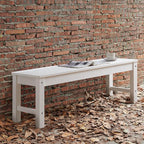 Psilvam Outdoor Bench, Two Person Poly Lumber Porch Bench, Weatherproof Garden Bench That Never Rot and Fade, Patio Bench Suit for Garden, Porch, and Park (2 pcs, White)
