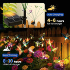 Solar Garden Lights,Swaying Butterfly Lights Outdoor Decorative,2pack Warm White LED Solar Lights for Outside Yard,Lawn,Patio,Pathway Decoration Gardening Gifts